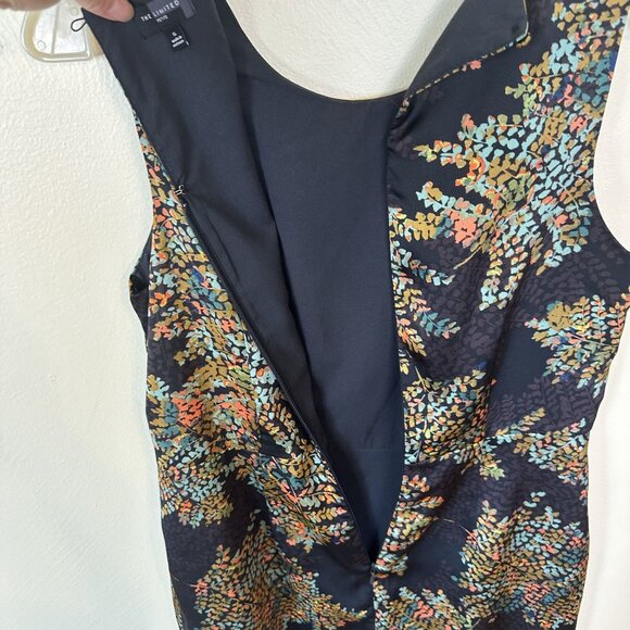The Limited Womens Petite Floral Brown Leaf Pattern Sleeveless Dress Size 6 - Picture 10 of 10
